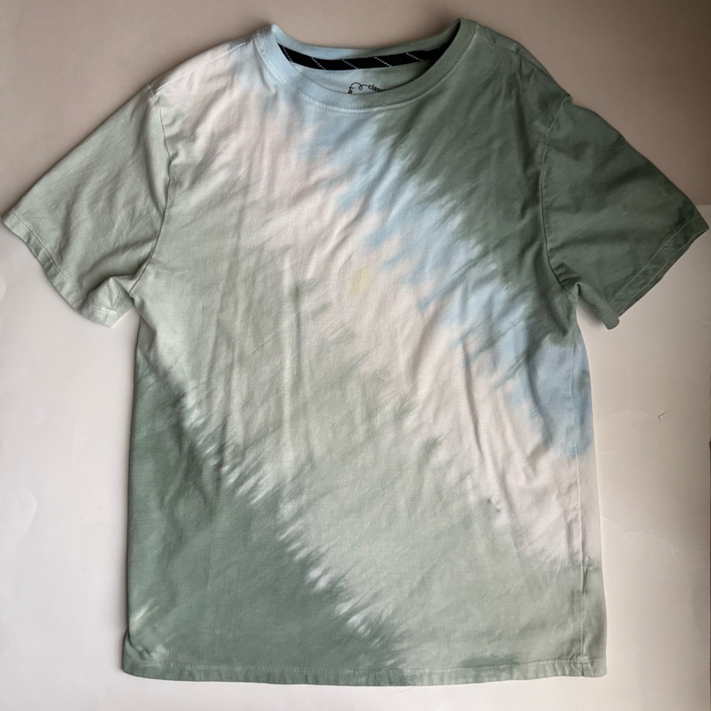 🍭 Art Class Boys Blue and Green Tie Dye T-Shirt - Size Large (12/14) (Used)